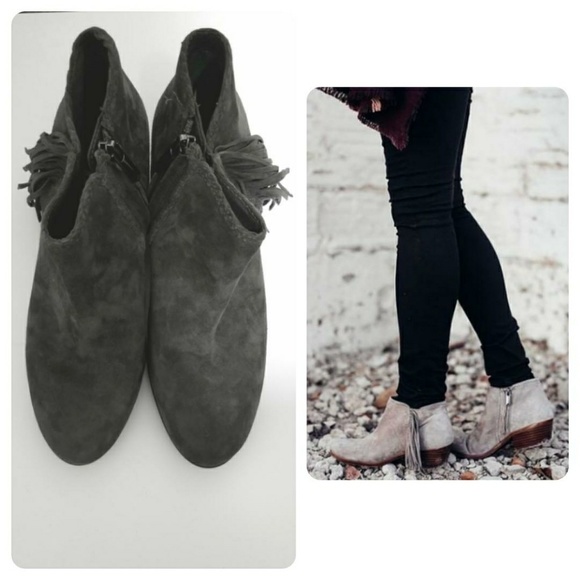 (SOLD) HP | New Gray Suede Ankle Booties - Picture 2 of 5